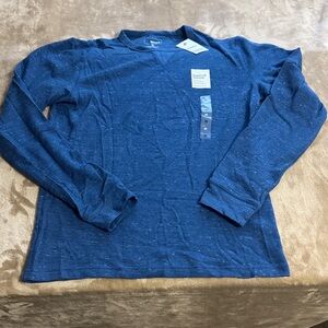 Sonoma Men's Speckled Blue Long Sleeve Shirt